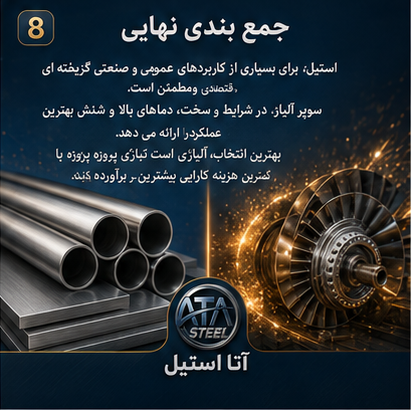 مقایسه نهایی استیل و سوپر آلیاژ