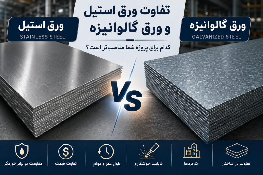 مقایسه ورق استیل و گالوانیزه